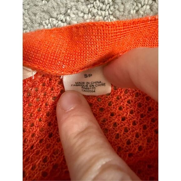 Anthropologie Moth Wool Blend Color Block Orange Pink Small - Picture 7 of 8